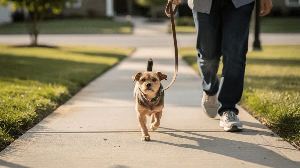Easy Dogs to Train walking calmly on leash 