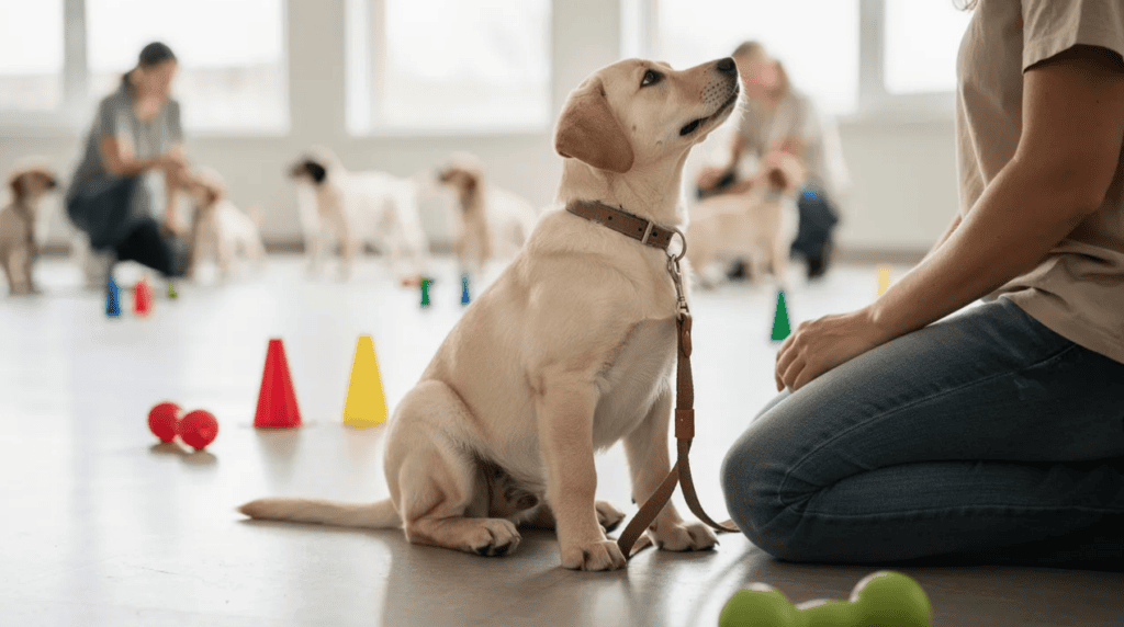 Puppy training schedule for obedience class practice 