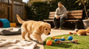 Puppy socialization during early training and play