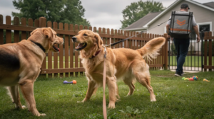 Redirected aggression in dogs during stressful situations